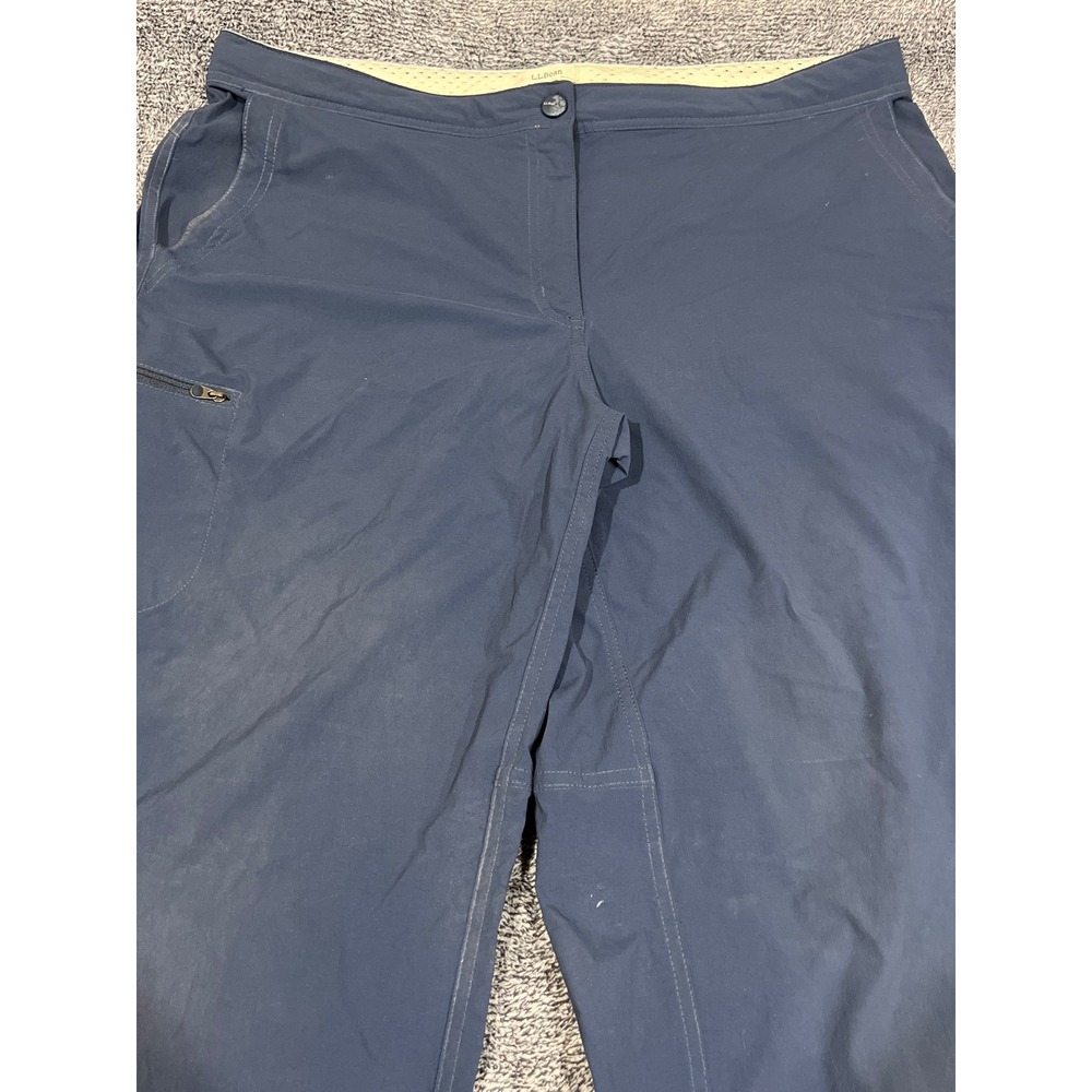 LL Bean Vista Camp Capris Navy Blue Hiking Pants Womens 16 Reg 516322